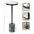 thumbnail image 2 of Kate and Laurel Hescott Modern Mirrored Drink Table, 10 x 10 x 24, Gray Marble and Gunmetal, Contemporary Round Accent Table with Premium Marble Base and Mirror Tabletop, 2 of 6