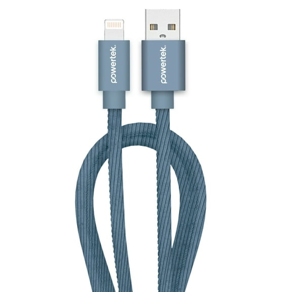 Liquipel Powertek Corduroy USB-A to Lightning - Blue