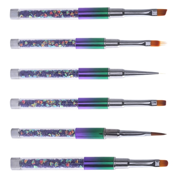 ZPAQI 6Pcs Nail Art Brushes Nail Design Painting Brushes Builders Gel Brush Dotting
