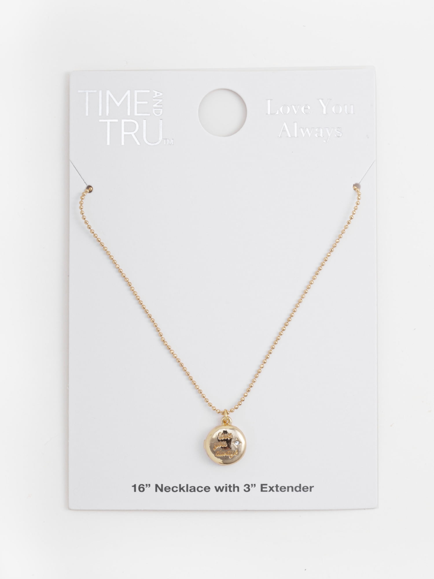 Time and Tru Women's Goldtone "Love You Always" Locket Necklace