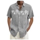 thumbnail image 1 of Designer Spring Summer Men's Casual Cotton Linen Solid Color Short Sleeve Shirts Loose Shirts XL, 1 of 5