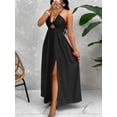 thumbnail image 3 of Crisscross Tie Backless Halter Swing Maxi Dress for Women, 3 of 10