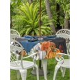 thumbnail image 2 of Outdoor Tablecloth with Umbrella Hole and Zipper, Orange Pumpkins Fall Round Table Cloth 54 Inch Waterproof Tablecloth, Thanksgiving Botanical Sunflower Leaves Picnic Table Cover for Patio Camping, 2 of 7