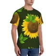 thumbnail image 2 of Vsdgher Sunflower Print Men's Dry Fit Mesh Athletic Shirts Moisture Wicking Tennis T-Shirt Tops, 2 of 9