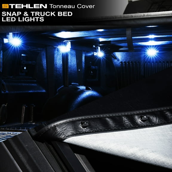 Stehlen 733469490661 Hidden Snap Tonneau Cover with Truck Bed LED Lights For 1994-2003 Chevy S10 GMC S15 Sonoma / 1996-2000 Isuzu Hombre 6 Feet ( 72" ) Bed