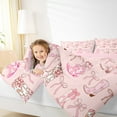 thumbnail image 4 of Homewish Pink Ribbon Bow Bedding Comforter Set,Rustic Cowgirl Boots Twin Comforter Sets,Pink Kawaii Bowtie Bedding Set For Girls,Breathable Home Decor Reversible,2-Piece, 4 of 8