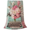 thumbnail image 2 of Vsdgher Vintage Typewriter Floral Ultra-Soft Micro flannel Blanket Throw Blankets for Couch Sofa, Bed (4 sizes)-80"x60", 2 of 7