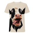 thumbnail image 3 of Men's 3D Graphic Print T-Shirts Funny Cow Animal Novelty Short Sleeve Crewneck Tees Casual Summer Tops Streetwear Shirts for Everyday Wear and Party, 3 of 5