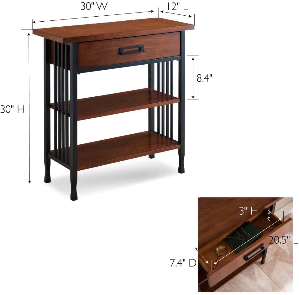 Bowery Hill Foyer Bookcase with Drawer Storage 