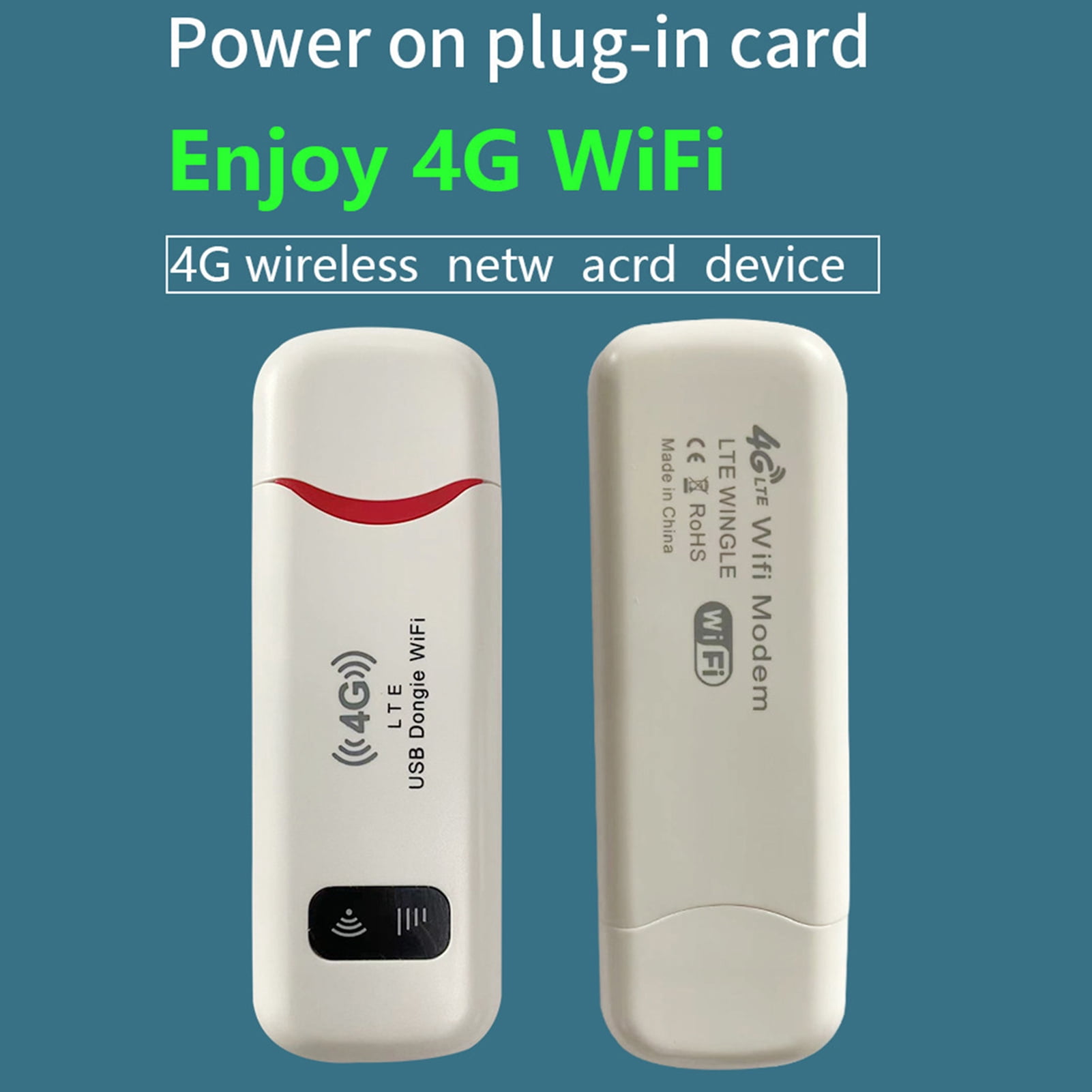 Lomubue Portable WiFi Router 4G LTE Mobile Hotspot Wide-coverage 150Mbps High Speed Wireless USB Network Modem Dongle Computer Accessories