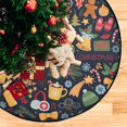 thumbnail image 5 of Coolnut Christmas Christmas Tree Mat Round Christmas Tree Stand Mat Decoration for Holiday Party Home Christmas Day Ornaments Floor Door, 28.3", 5 of 6