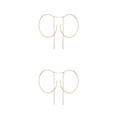 thumbnail image 1 of Qarigey Pendientes redondos geométricos de estilo Simple, Color dorado y plateado, forma C para boda, joyería de graduación oro 2piezas, 1 of 6
