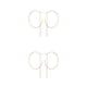 thumbnail image 2 of Qarigey Pendientes redondos geométricos de estilo Simple, Color dorado y plateado, forma C para boda, joyería de graduación oro 2piezas Qarigey CBP039585, 2 of 5
