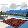 thumbnail image 4 of Fsddascl Christmas Poinsettia Outdoor Rug for Patio/Deck/Porch, Non-Slip Large Area Rug 6 x 9 Ft, Xmas Floral Botanical Red Black Indoor Outdoor Rugs Washable Area Rugs, Camping Rug Carpet, 4 of 5