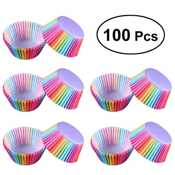 ACDANC 100 Pcs Cupcake Wrappers Liners Muffin Cases Cake Cup Party Favors (Rainbow Color Wrap)