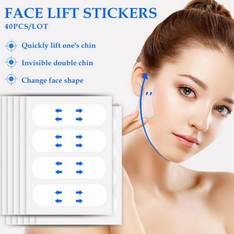 40 PCS Face Facial Line Wrinkle Sagging Skin Face Lift Up Fast Chin  Adhesive Tape Invisible V-Shape Thin Face Stickers 