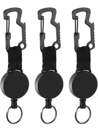 Bulk 25 Pack - Secure Belt Clip Key Holder with Metal Hook & Heavy Duty 1  1/4 Inch Keychain Ring - Metal Key Chain Keeper for ID Badge & Keys or Small