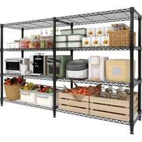 Garvee 4-Tier Metal Storage Shelves, Adjustable, H / L-shaped Shelf, 57.24 x 13.38 x 59.44", Black