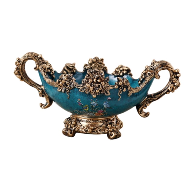 Frutero de resina, soporte para frutas, elegante centro de mesa, plato de dulces, plato de fruta para aperitivos, cocina, mesa de encimera de pan Azul