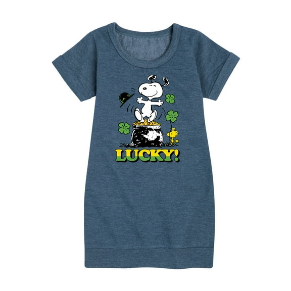 Peanuts - Lucky Snoopy - Toddler And Youth Girls Fleece Dress