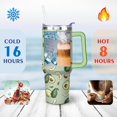 thumbnail image 4 of 40oz Kawaii Green Avocado Design Stainless Steel Flip Straw Tumbler Spill Proof Travel Cup Double Wall Vacuum Insulated Coffee Mug with Top Handle, 4 of 6