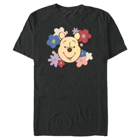Disney Winnie the Pooh and Flowers Too - Short Sleeve Blended T-Shirt for Adults - Customized-Dark Heather