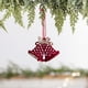 thumbnail image 1 of Adorno Colgante Navideño con Doble Campana y Lazo de Flocado Rojo Vino | Decoración Navideña de Poliéster de 5.1 Pulgadas | Decoración Colgante Duradera Cosida para El Hogar, Fiestas y Uso Estacional, 1 of 6