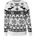thumbnail image 3 of Suéter navideño de cuello alto para mujer, suéter de punto con estampado de alce, jersey informal de manga larga, tops de invierno, 3 of 5