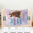 thumbnail image 3 of Kainsy Just a Girl Who Loves Horses Blanket for Girls Horse Flower Throw Blankets Gifts for Kids Light Pink Purple Warm Lightweight Flannel Fleece Blanket for Sofa Couch All Season(60"x80"), 3 of 8