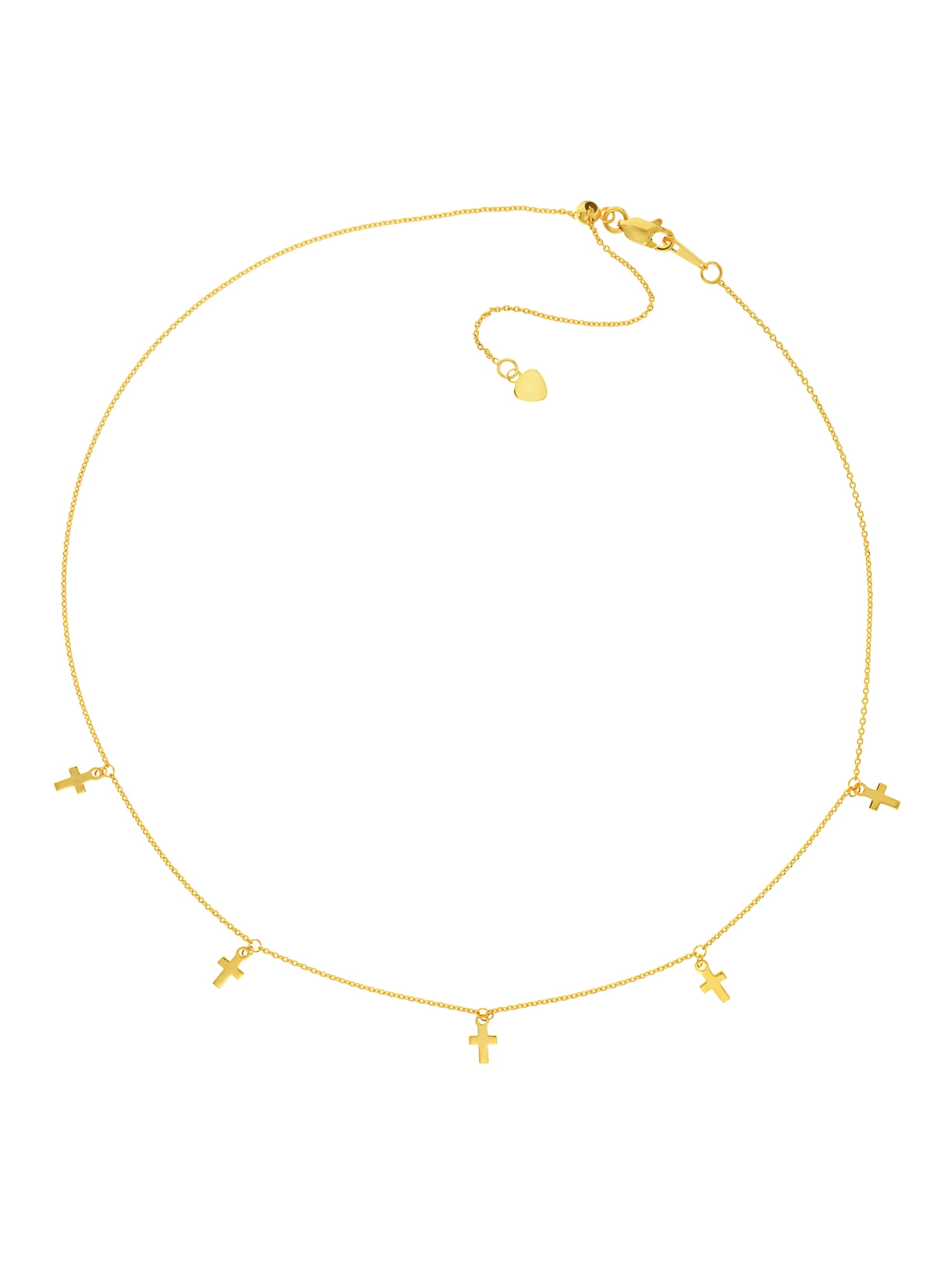 14kt Yellow Gold Five Dangle Cross 