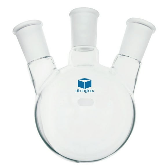 DIMA GLASS® Flask, Three Neck, Angled Center 19/22, Side 14/20, 25 mL