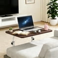 thumbnail image 2 of Escritorio de pie con altura ajustable, escritorio portátil para oficina en casa, mesa para portátil móvil con ruedas, ideal para espacios reducidos como salón, dormitorio, etc. (Roble), 2 of 4