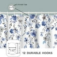 thumbnail image 2 of Blue Leaves Shower Curtain,Watercolor Plant Flower Waterproof Mould Proof Resistant Polyester Fabric Non-Toxic Fabric Machine-Washable, 71" W x 71" H with 12 Hooks, 2 of 6