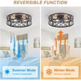 thumbnail image 4 of Caged Ceiling Fan with Light, 20" Ceiling Fan with Lights and Remote Flush Mount, Bladeless Caged Ceiling Fans with Lights, Matte Black Rustic Fan for Bedroom, Kitchen, Dining Room, 4 of 8