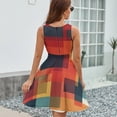 thumbnail image 6 of Geometric Abstract Art Colorful Squares Sleeveless Dress Women Summer Evening Dresses Ladies Sundress, 6 of 7