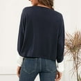thumbnail image 6 of Fall Tops for Women Crewneck Color Block Long Sleeve Blouse Dressy Casual Loose Fit Comfy Pullover Going out Shirts, 6 of 9