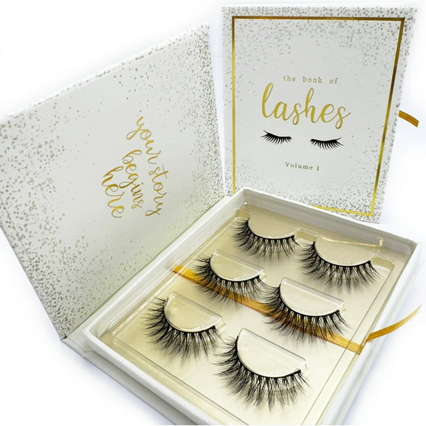 Pestañas postizas The Book of Lashes, volumen 1, reutilizables, 3 pares