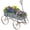 Gray, variant on Wooden Wagon Planter Cart with Metal Wheels, Rustic Fir Wood Garden Plant Bed with Handle, Decorative Flower Box for Patio, Yard, Balcony, Backyard, Porch, Lawn, Indoor Outdoor Plant Display Blue