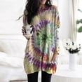 thumbnail image 2 of Women's Casual Loose Fit Tunic Top Long Sleeve Round Neck Printed Fashion Shirts Blouses for Daily Wear Office Work Vacation Outfits Gift for Women | Aestivo,Green L, 2 of 6