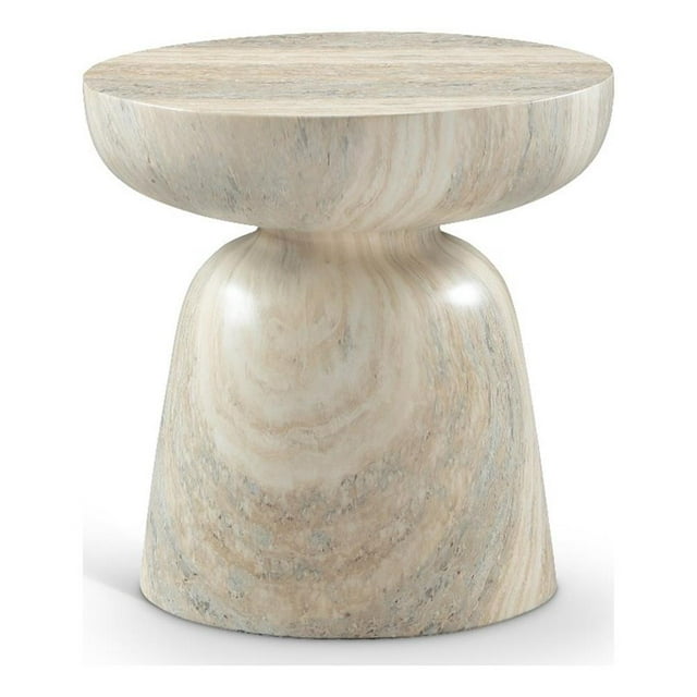 Afuera Living Contemporary Travertine Finish Concrete Indoor/Outdoor End Table