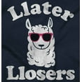 thumbnail image 2 of Llater Losers Nerdy Geeky Cute Llama Womens Slim Fit Graphic Tee Brisco Brands X, 2 of 5