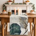 thumbnail image 2 of Table Runners 70 Inches Long Dress Scarves, Watercolor Flowers Farmhouse Coffee/Dining/Kitchen Table Decor, Holiday Table Runner, Green Floral Leaves Retro Rustic Beige 13x70 Inch, 2 of 9