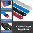 thumbnail image 4 of 4 Pieces Metal Ruler Stainless Steel Aluminum Ruler Metal Straight Edge Ruler Kit with Conversion Table Measuring Device Tool for Student School Office Supplies, 12 Inch Black Silver Blue Rose Red, 4 of 7