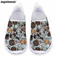 thumbnail image 1 of Zapatos planos informales de verano para mujer con diseño de estampado de cachorros de Doginthehole, zapatos de malla ligeros y transpirables para enfermería hospitalaria, 1 of 5