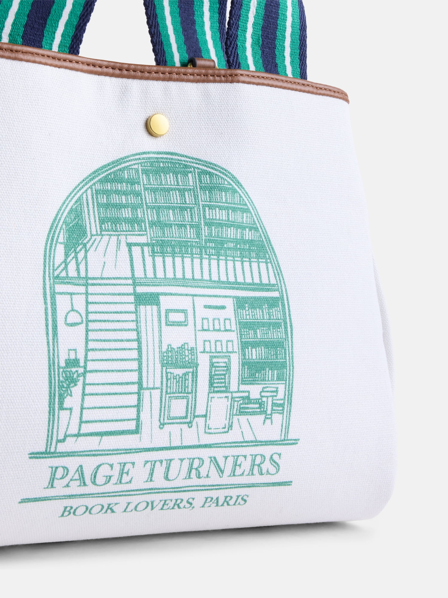 Free Assembly Women's Book Lovers Mini Tote Handbag, Natural