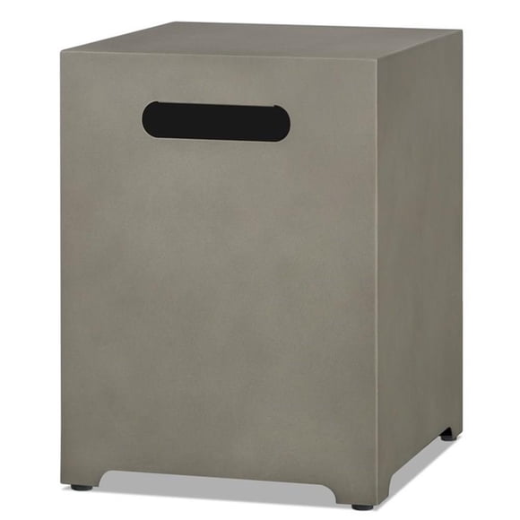 Pemberly Row Powder-coated Steel Propane Tank Cover in Mist Gray