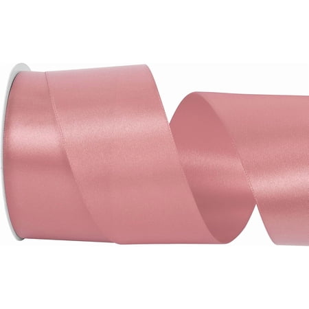2 inch Wide 25 Yards Double Face Dusty Pink Satin Ribbon Dusty Pink Fabric Ribbon for Gift Wrapping Very Suitable for Weddings Decoration Bouquet Balloons Arts Craft Sewing Hair Bow