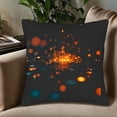 thumbnail image 5 of Set of 2 18x18in Throw Pillow Covers - Modern Abstract Design with Glowing Orange & Blue Dots on Dark Background Perfect for Couch & Bed, 5 of 8