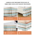 thumbnail image 5 of Abstract Gradient Stripe Bed Skirt King Size 18" Drop Brown Teal Watercolor Ruffled Wrap Around Bed Skirts Adjustable Elastic Bedskirt Dust Ruffle for King Size Bed, 5 of 7