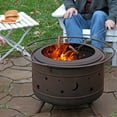 thumbnail image 6 of Sunnydaze Cosmic 30" Round Wood-Burning Brown Finish Steel Smokeless Fire Pit with Poker, 6 of 11